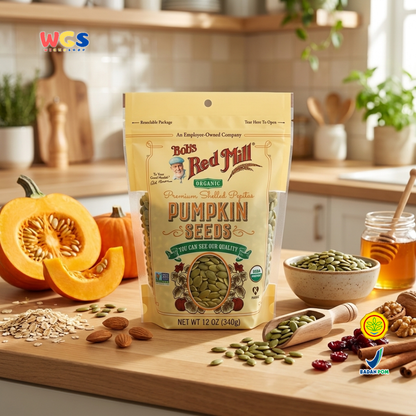 Bob's Red Mill Organic Pumpkin Seeds 340g - Biji Labu Kupas Pepitas untuk Salad Granola