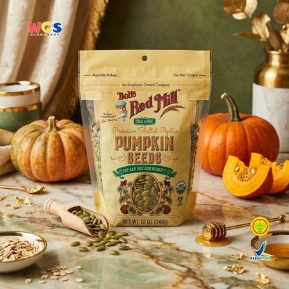 Bob's Red Mill Organic Pumpkin Seeds 340g - Biji Labu Kupas Pepitas untuk Salad Granola