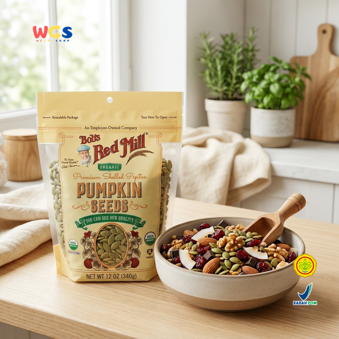 Bob's Red Mill Organic Pumpkin Seeds 340g - Biji Labu Kupas Pepitas untuk Salad Granola