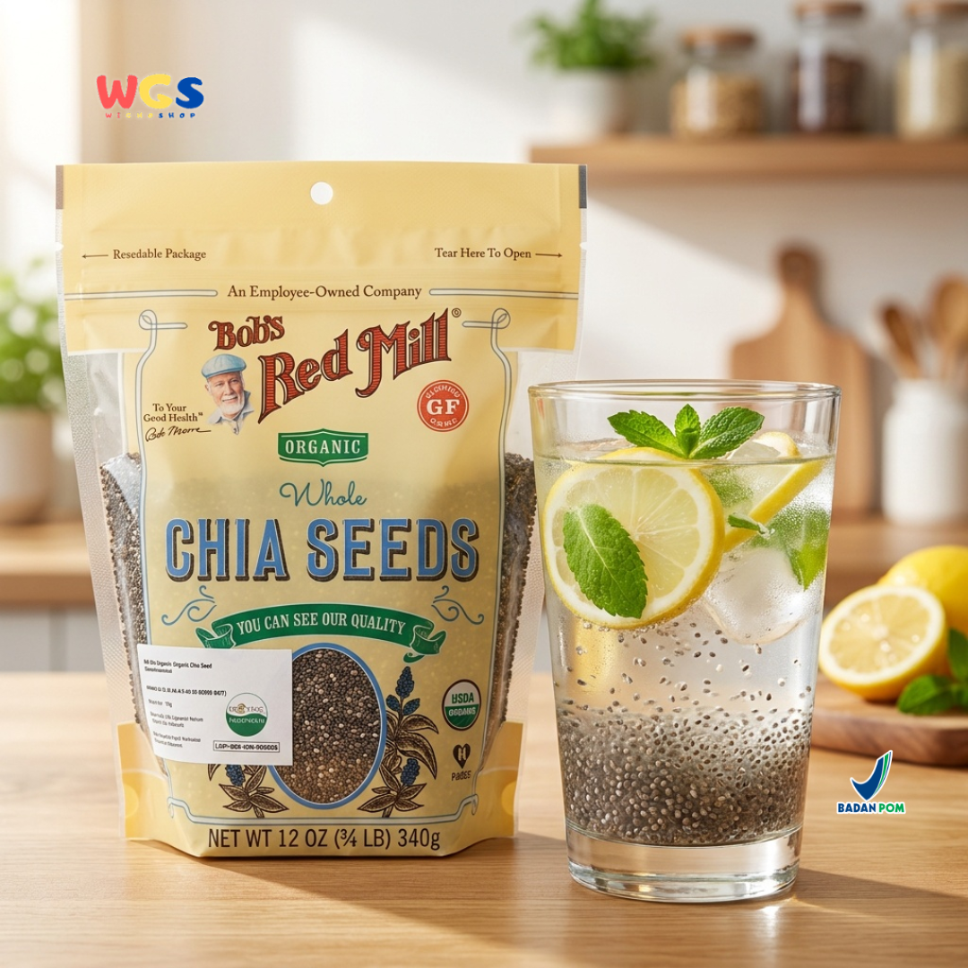 Bob's Red Mill Organic Whole Chia Seeds 340g - Chia Seed Organik Gluten Free Topping Minuman Oatmeal