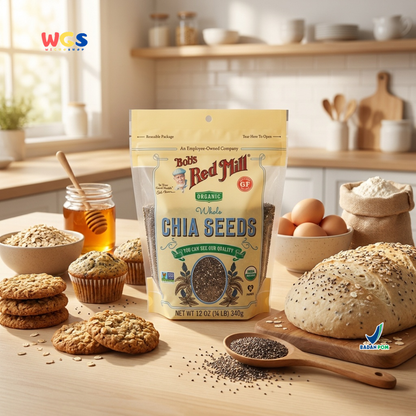 Bob's Red Mill Organic Whole Chia Seeds 340g - Chia Seed Organik Gluten Free Topping Minuman Oatmeal
