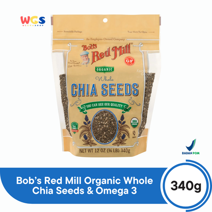 Bob’s Red Mill Organic Whole Chia Seeds 340g – Chia Seed Organik Kaya Serat & Omega 3