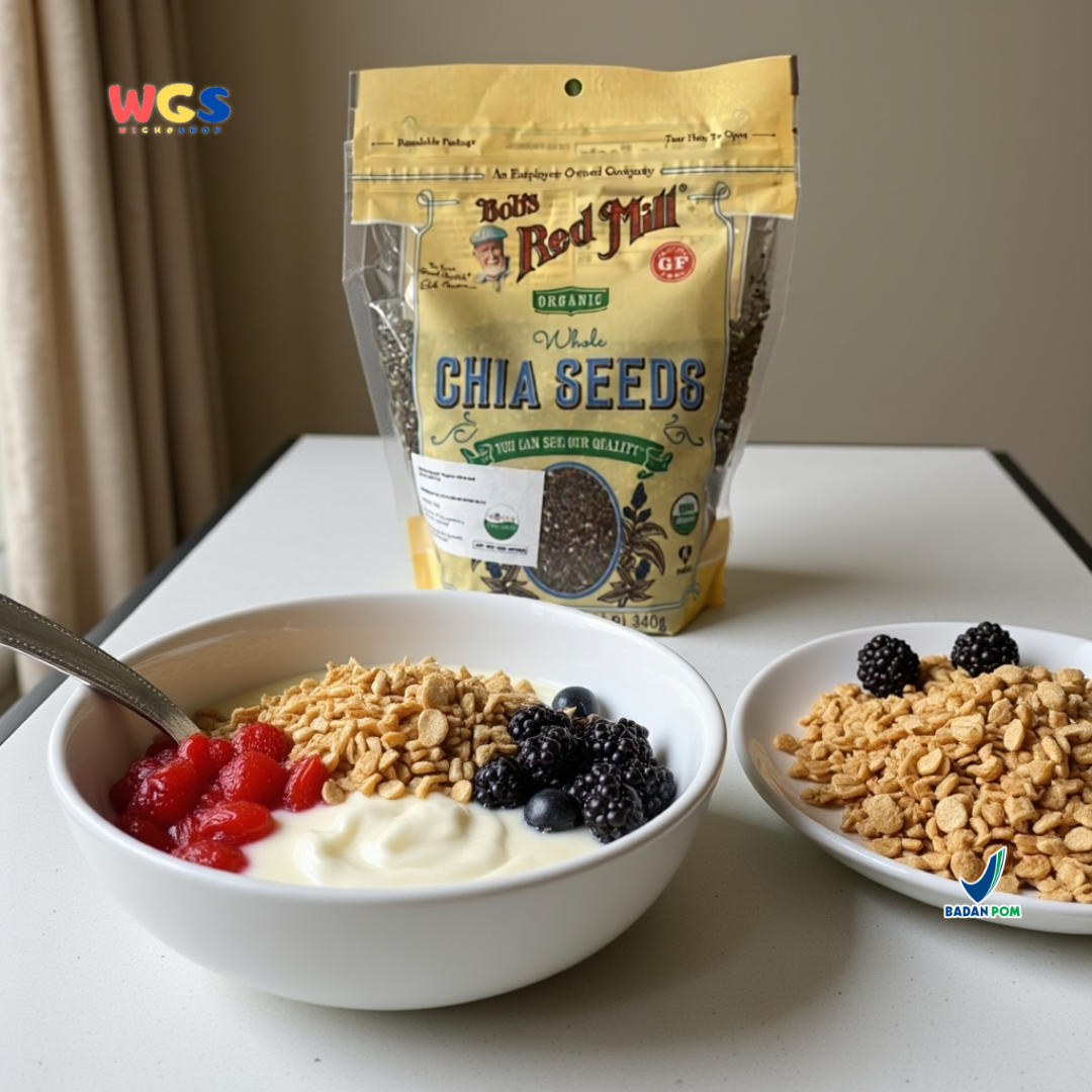 Bob’s Red Mill Organic Whole Chia Seeds 340g – Chia Seed Organik Kaya Serat & Omega 3