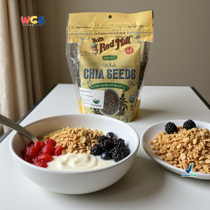 Bob’s Red Mill Organic Whole Chia Seeds 340g – Chia Seed Organik Kaya Serat & Omega 3