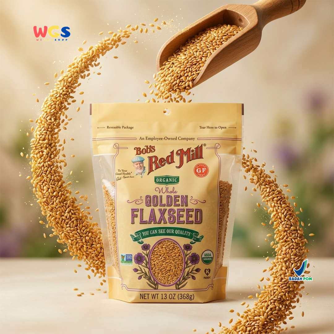 Bob's Red Mill Organic Whole Golden Flaxseed 368g - Biji Rami Emas Organik Gluten Free Baking