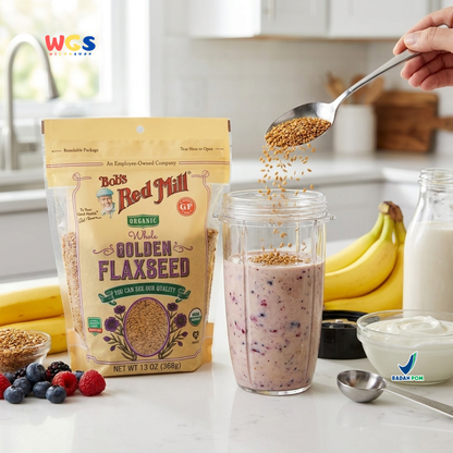 Bob's Red Mill Organic Whole Golden Flaxseed 368g - Biji Rami Emas Organik Gluten Free Baking