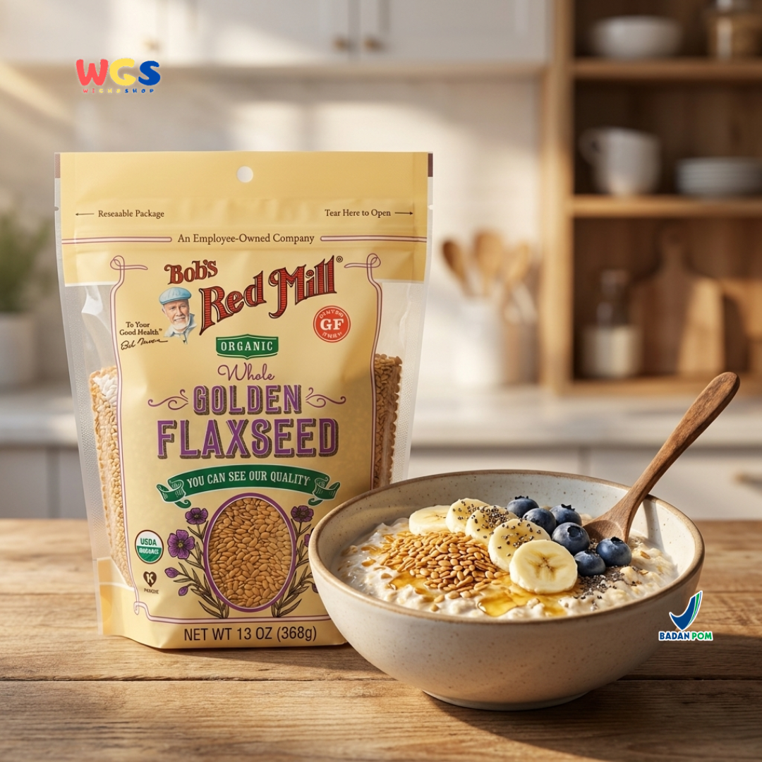 Bob's Red Mill Organic Whole Golden Flaxseed 368g - Biji Rami Emas Organik Gluten Free Baking