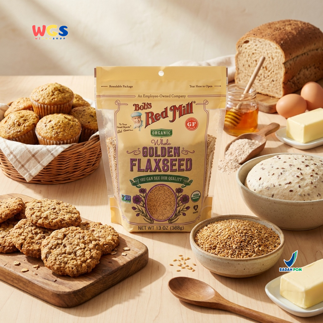 Bob's Red Mill Organic Whole Golden Flaxseed 368g - Biji Rami Emas Organik Gluten Free Baking