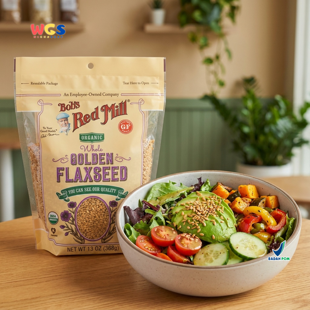 Bob's Red Mill Organic Whole Golden Flaxseed 368g - Biji Rami Emas Organik Gluten Free Baking