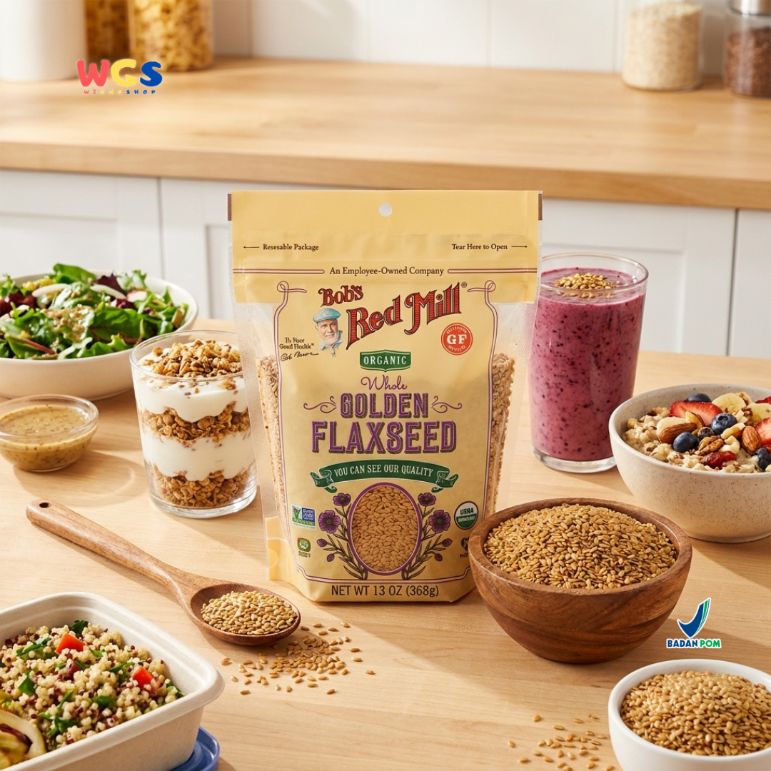 Bob's Red Mill Organic Whole Golden Flaxseed 368g - Biji Rami Emas Organik Gluten Free Baking