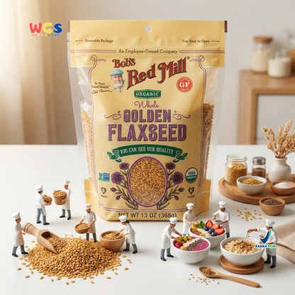 Bob's Red Mill Organic Whole Golden Flaxseed 368g - Biji Rami Emas Organik Gluten Free Baking