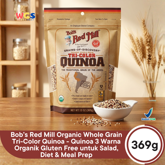 Bob’s Red Mill Organic Whole Grain Tri-Color Quinoa 369g - Quinoa 3 Warna Organik Gluten Free untuk Salad, Diet & Meal Prep