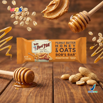 Bob’s Red Mill Peanut Butter Honey & Oats Bar 50g – Snack Oat Gandum Utuh Selai Kacang & Madu