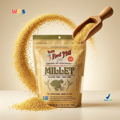 Bob's Red Mill Whole Grain Millet 794g - Milet Gluten Free Non GMO Pengganti Nasi Bubur Salad Baking