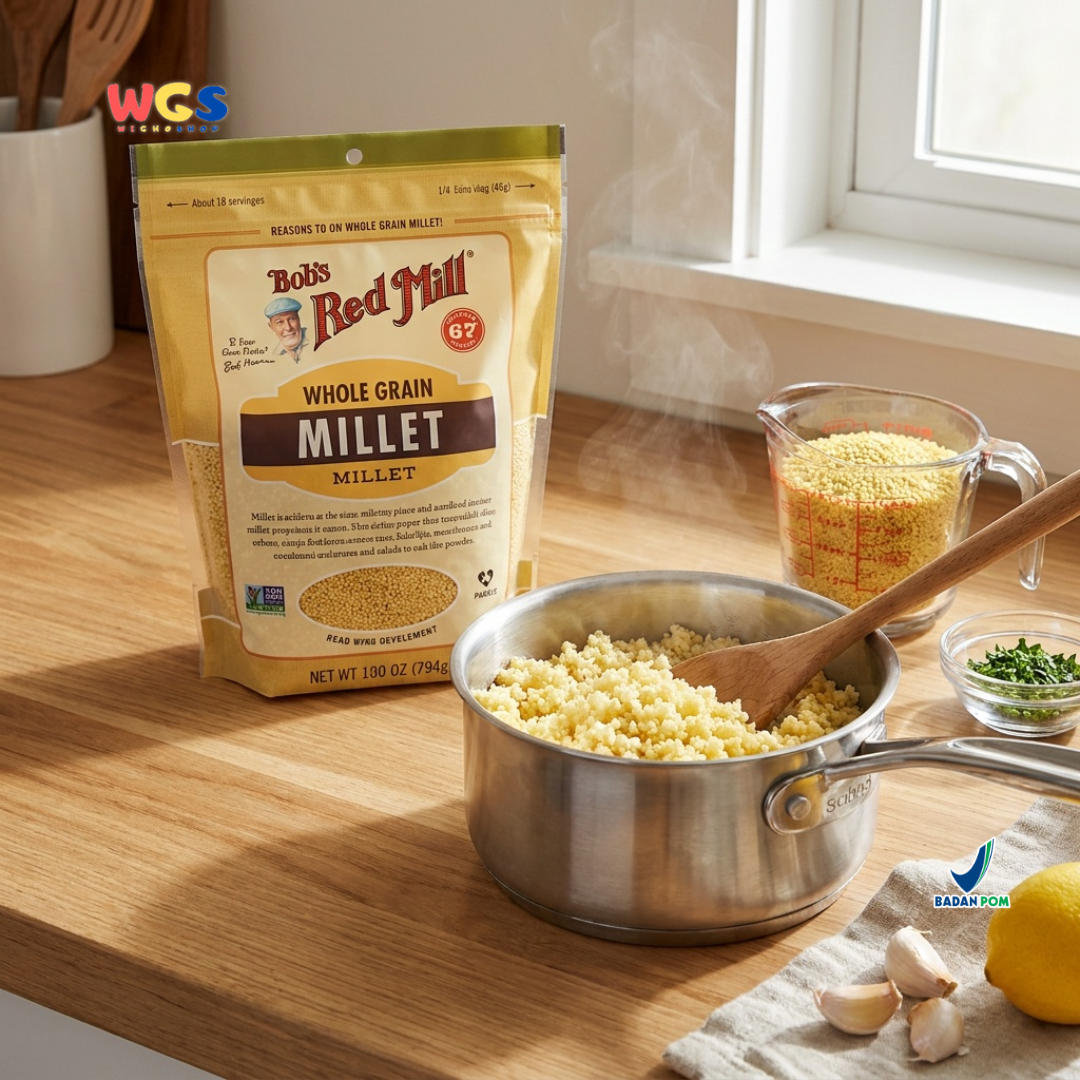 Bob's Red Mill Whole Grain Millet 794g - Milet Gluten Free Non GMO Pengganti Nasi Bubur Salad Baking