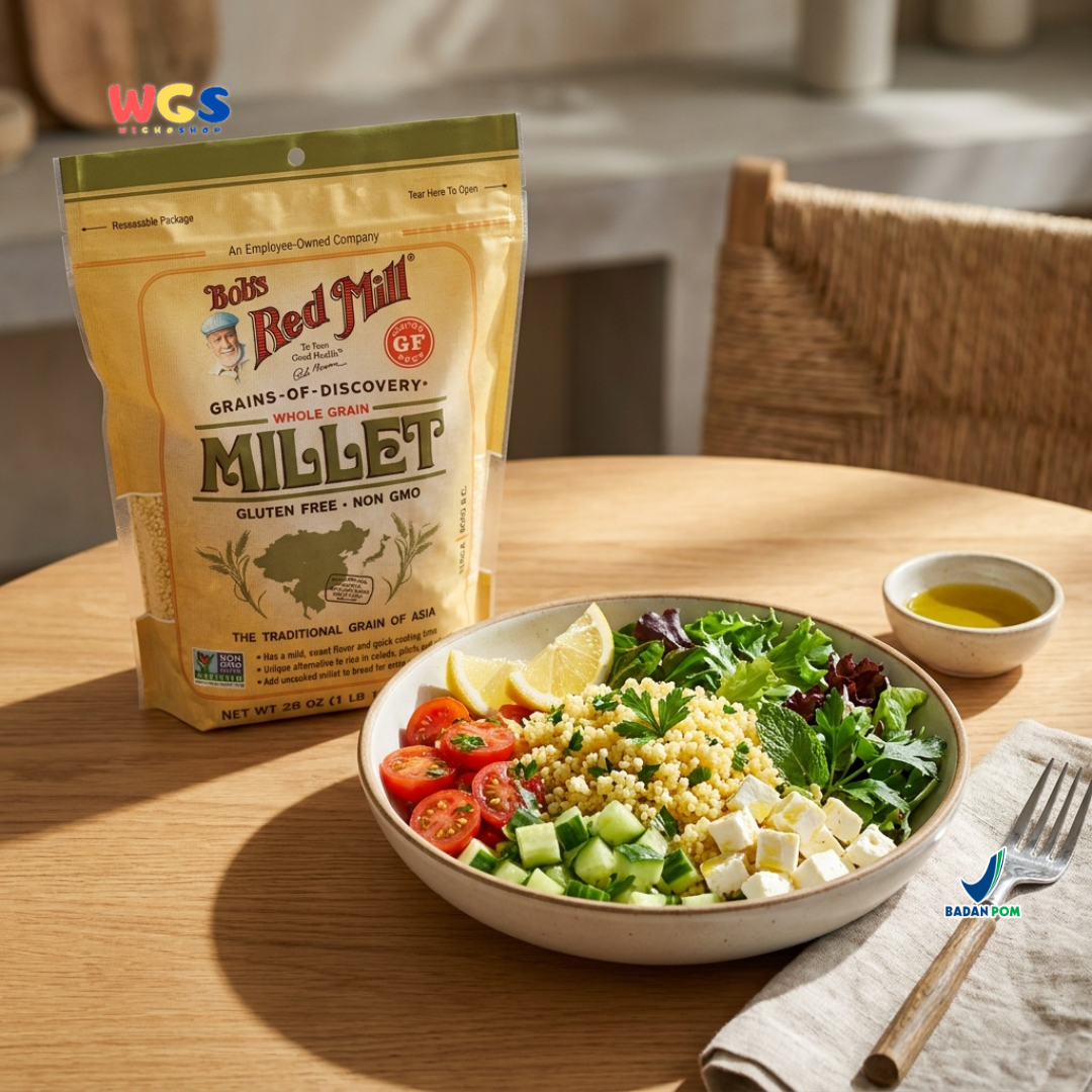 Bob's Red Mill Whole Grain Millet 794g - Milet Gluten Free Non GMO Pengganti Nasi Bubur Salad Baking