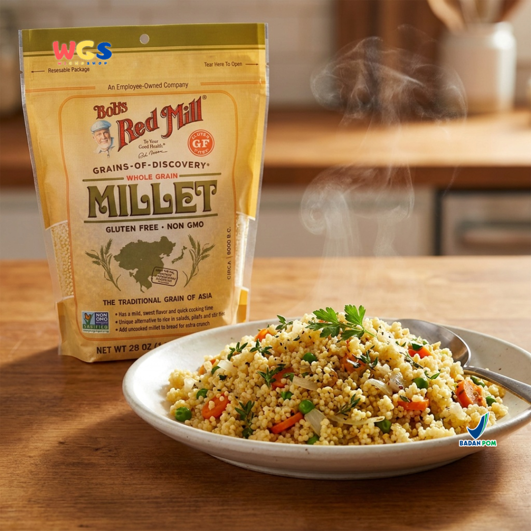 Bob's Red Mill Whole Grain Millet 794g - Milet Gluten Free Non GMO Pengganti Nasi Bubur Salad Baking