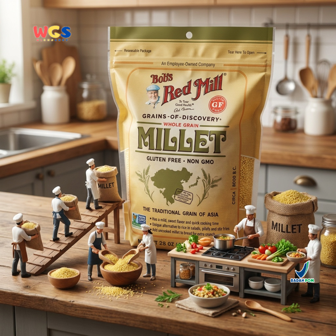 Bob's Red Mill Whole Grain Millet 794g - Milet Gluten Free Non GMO Pengganti Nasi Bubur Salad Baking