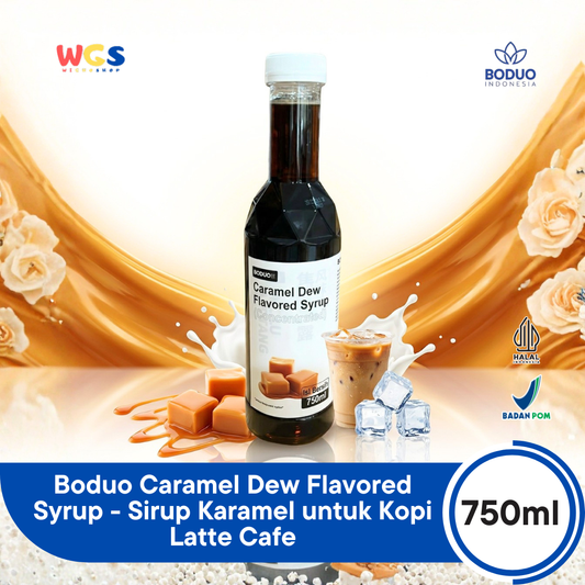 Boduo Caramel Dew Flavored Syrup 750ml - Sirup Karamel untuk Kopi Latte Cafe