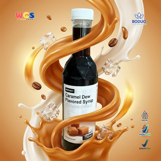 Boduo Caramel Dew Flavored Syrup 750ml - Sirup Karamel untuk Kopi Latte Cafe