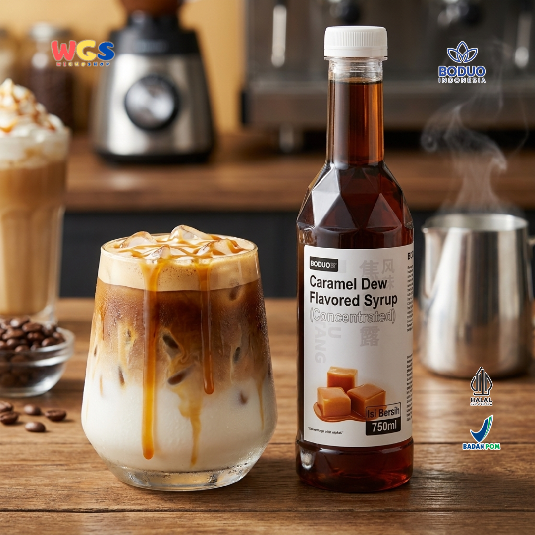Boduo Caramel Dew Flavored Syrup 750ml - Sirup Karamel untuk Kopi Latte Cafe