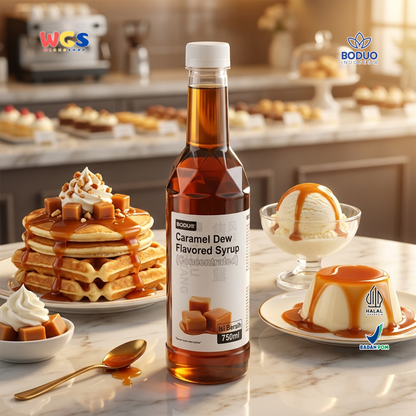 Boduo Caramel Dew Flavored Syrup 750ml - Sirup Karamel untuk Kopi Latte Cafe
