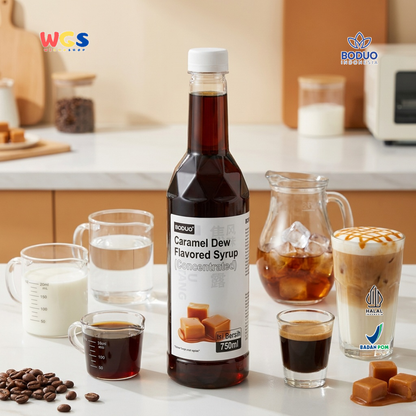 Boduo Caramel Dew Flavored Syrup 750ml - Sirup Karamel untuk Kopi Latte Cafe