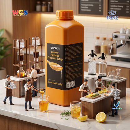 Boduo Lemon-Flavored Fructose Syrup 2.5kg - Sirup Fruktosa Lemon Bahan Minuman Cafe Boba Mocktail