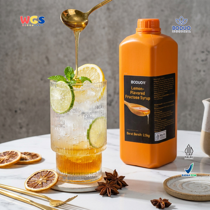 Boduo Lemon-Flavored Fructose Syrup 2.5kg - Sirup Fruktosa Lemon Bahan Minuman Cafe Boba Mocktail