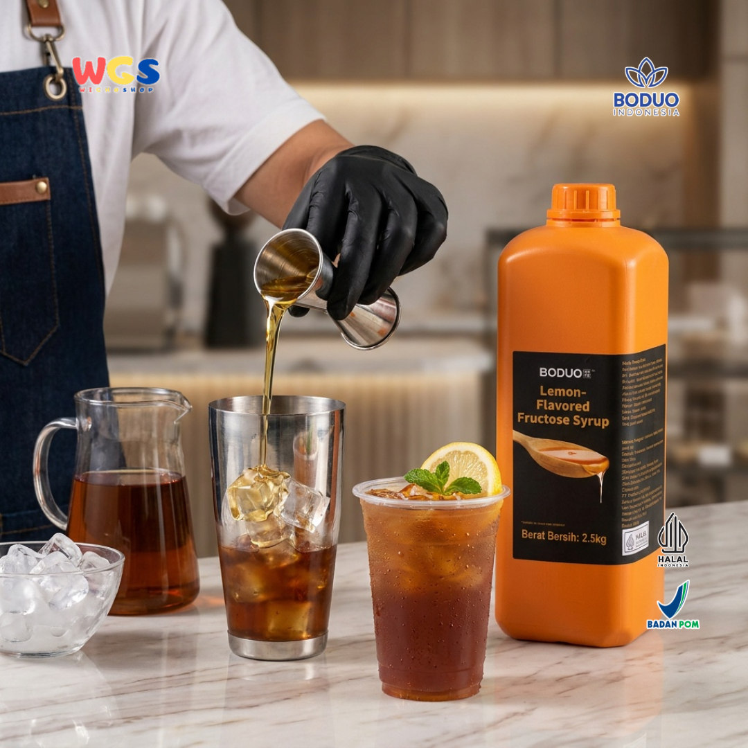 Boduo Lemon-Flavored Fructose Syrup 2.5kg - Sirup Fruktosa Lemon Bahan Minuman Cafe Boba Mocktail