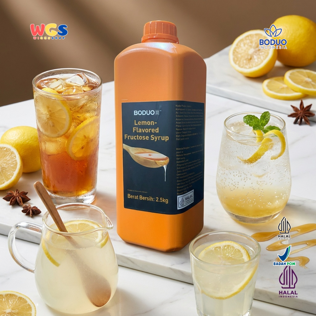 Boduo Lemon-Flavored Fructose Syrup 2.5kg - Sirup Fruktosa Lemon Bahan Minuman Cafe Boba Mocktail