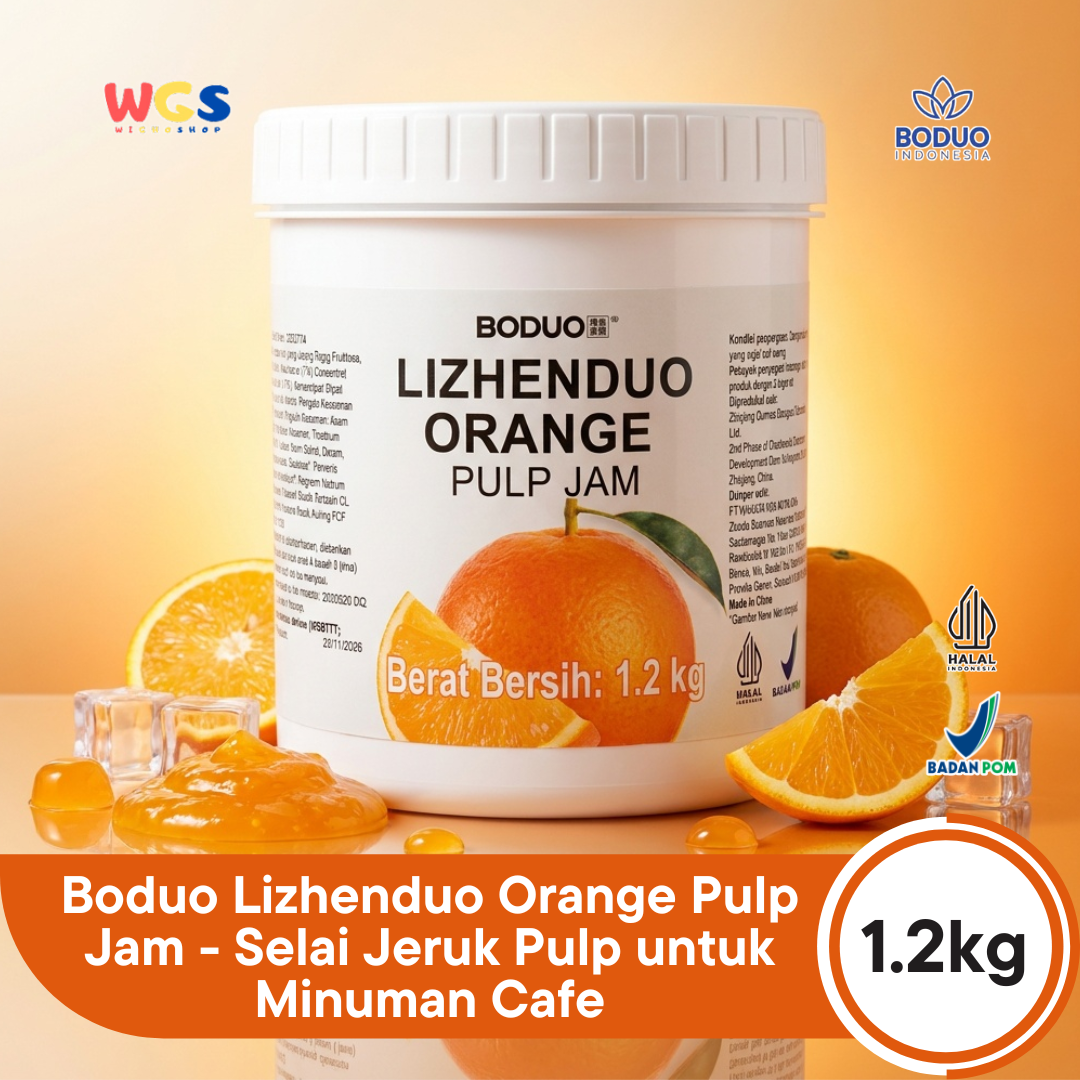 Boduo Lizhenduo Orange Pulp Jam 1.2kg - Selai Jeruk Pulp untuk Minuman Cafe