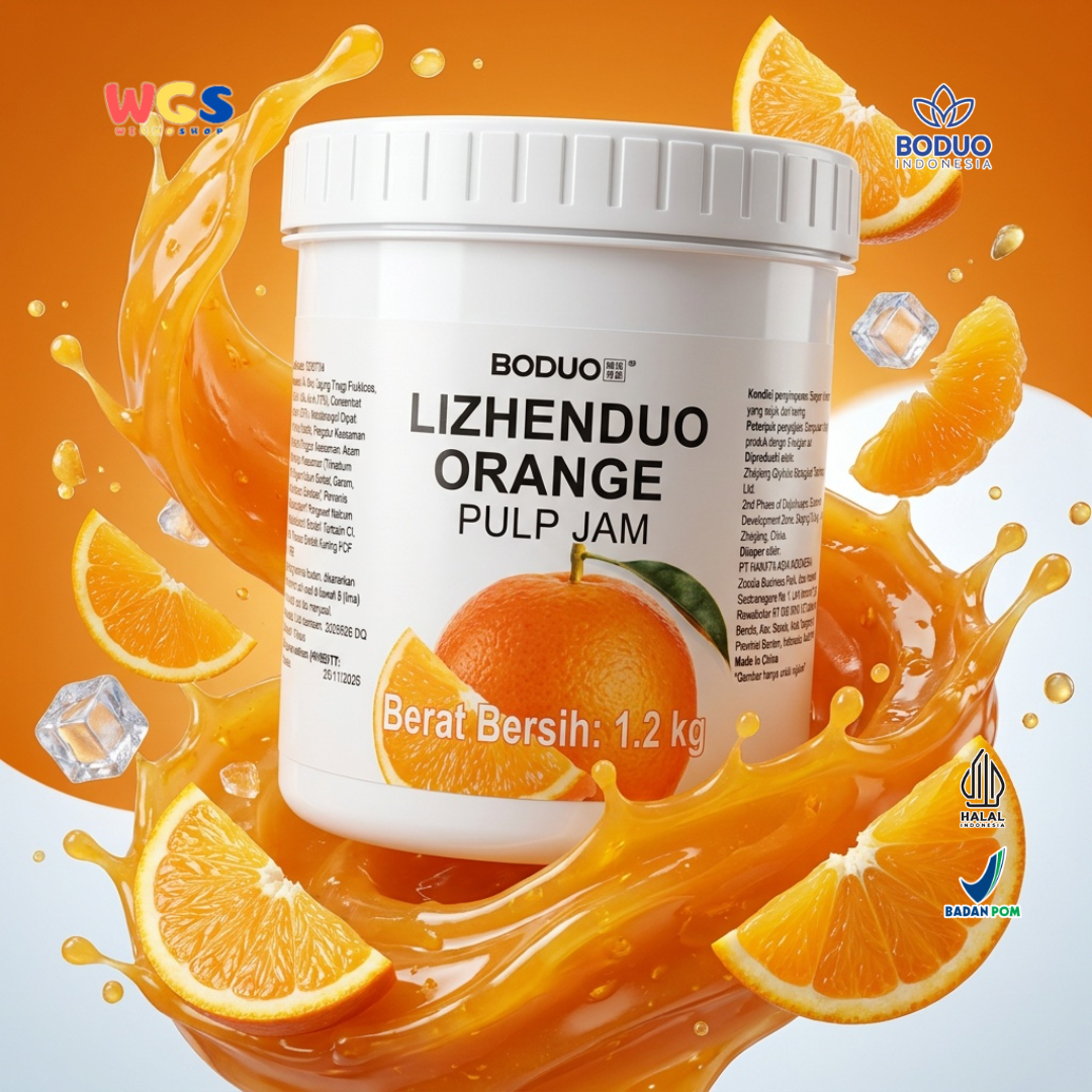 Boduo Lizhenduo Orange Pulp Jam 1.2kg - Selai Jeruk Pulp untuk Minuman Cafe