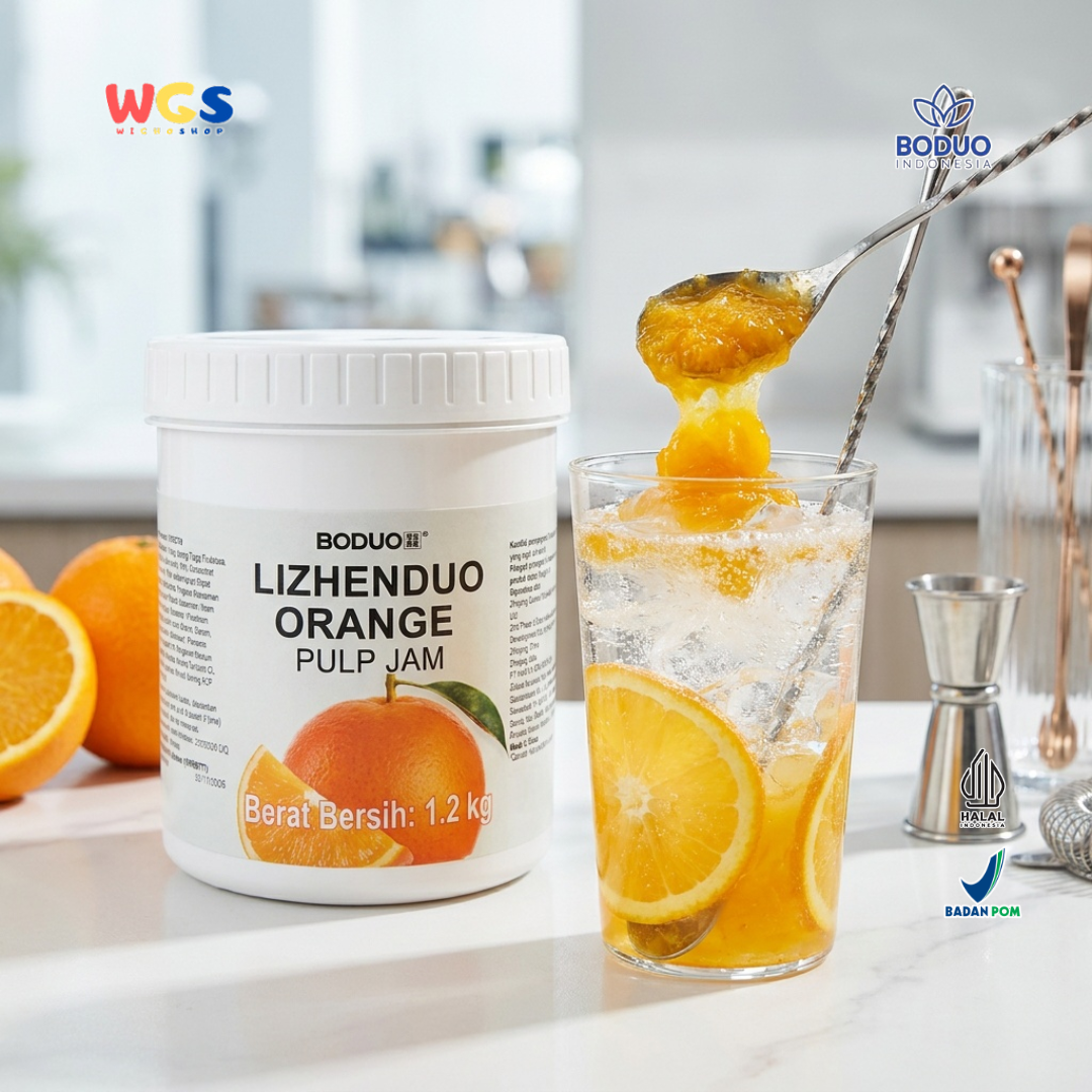 Boduo Lizhenduo Orange Pulp Jam 1.2kg - Selai Jeruk Pulp untuk Minuman Cafe