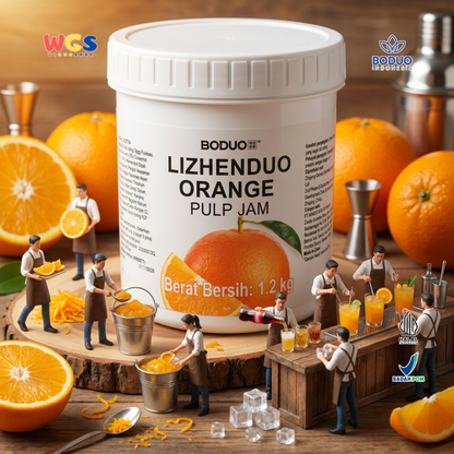 Boduo Lizhenduo Orange Pulp Jam 1.2kg - Selai Jeruk Pulp untuk Minuman Cafe