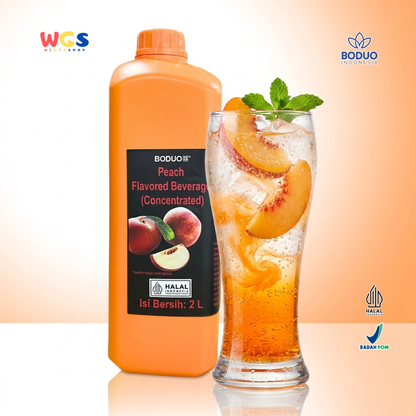 Boduo Peach Syrup Beverage Concentrate 2L - Sirup Persik untuk Minuman Cafe