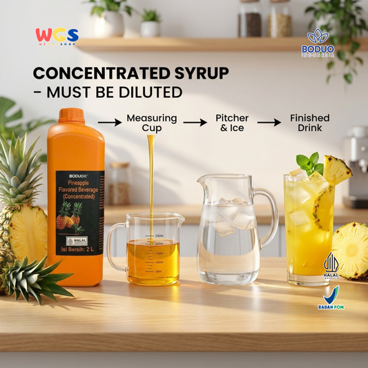 Boduo Pineapple Syrup Beverage Concentrate 2L - Sirup Konsentrat Nanas untuk Cafe