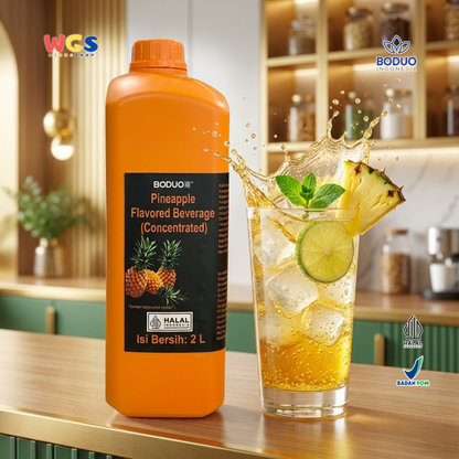 Boduo Pineapple Syrup Beverage Concentrate 2L - Sirup Konsentrat Nanas untuk Cafe