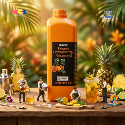 Boduo Pineapple Syrup Beverage Concentrate 2L - Sirup Konsentrat Nanas untuk Cafe