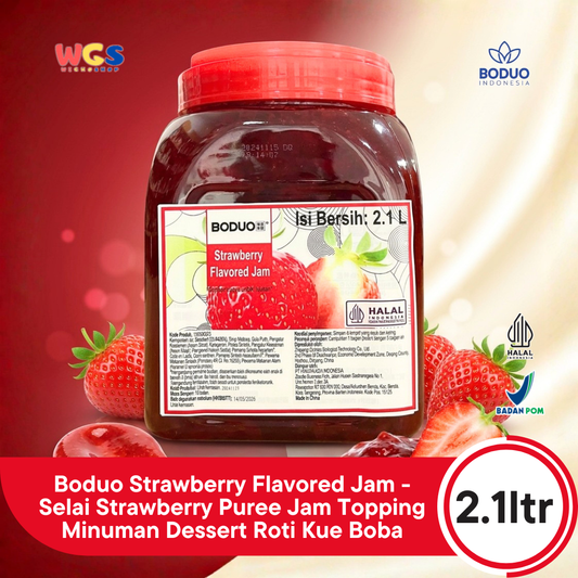 Boduo Strawberry Flavored Jam 2.1L – Versatile Fruit Puree for Toppings, Spreads &amp; Drinks