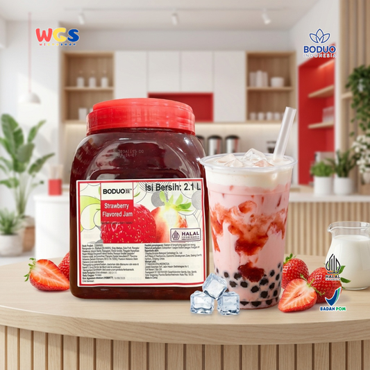 Boduo Strawberry Flavored Jam 2.1L – Versatile Fruit Puree for Toppings, Spreads &amp; Drinks