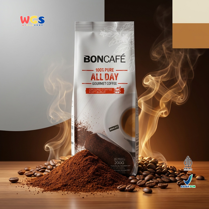 Boncafe 100% Pure All Day Gourmet Coffee Ground Coffee 200g - Kopi Bubuk Arabika Blend Manual Brew French Press Drip Coffee