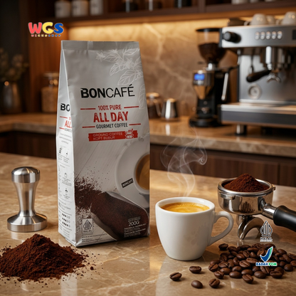 Boncafe 100% Pure All Day Gourmet Coffee Ground Coffee 200g - Kopi Bubuk Arabika Blend Manual Brew French Press Drip Coffee