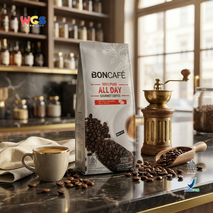 Boncafe 100% Pure All Day Gourmet Coffee Whole Beans 200g - Biji Kopi Arabika Blend Manual Brew Espresso Drip Coffee