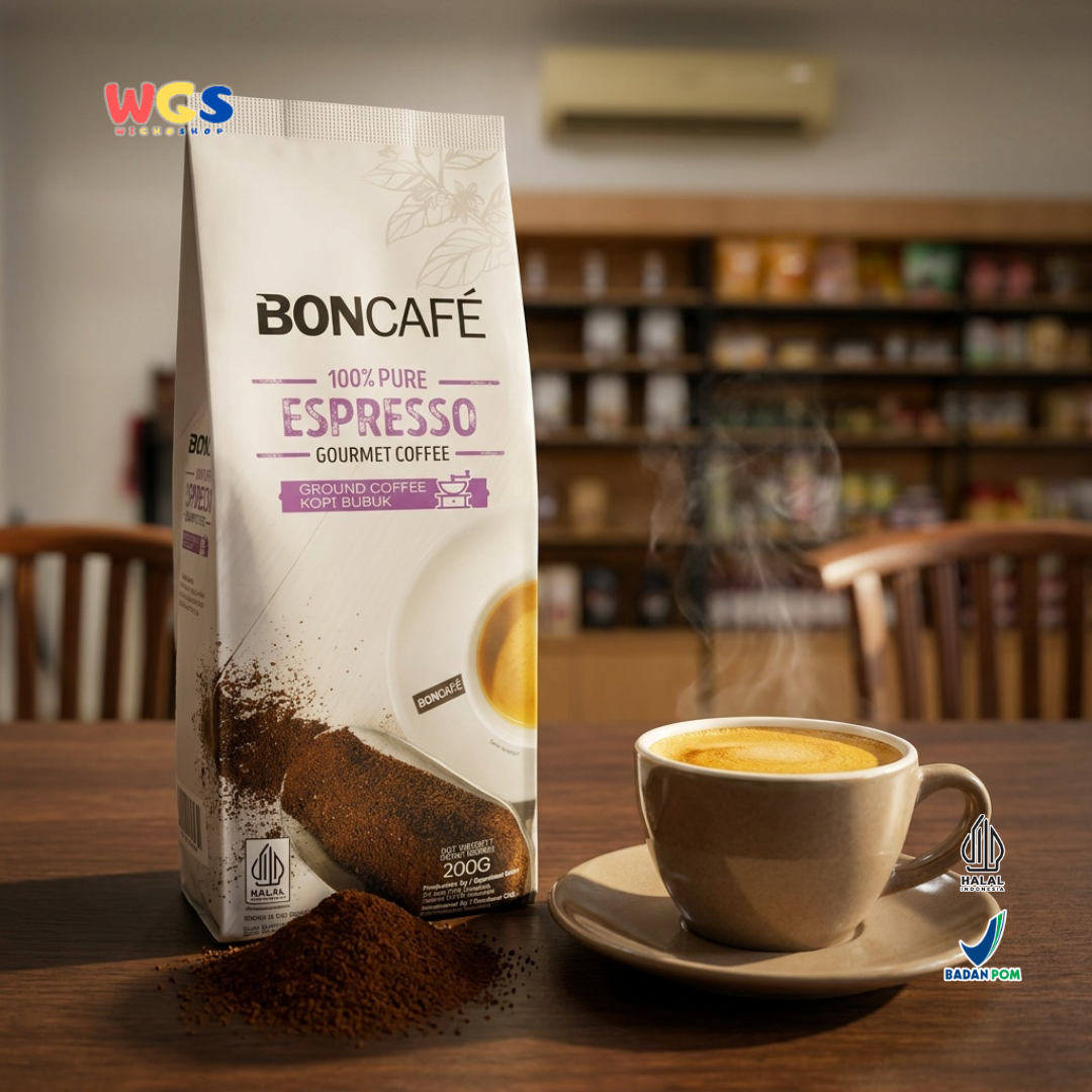 BONCAFE Espresso 100% Pure Gourmet Arabica Ground Coffee 200g - Ground Coffee