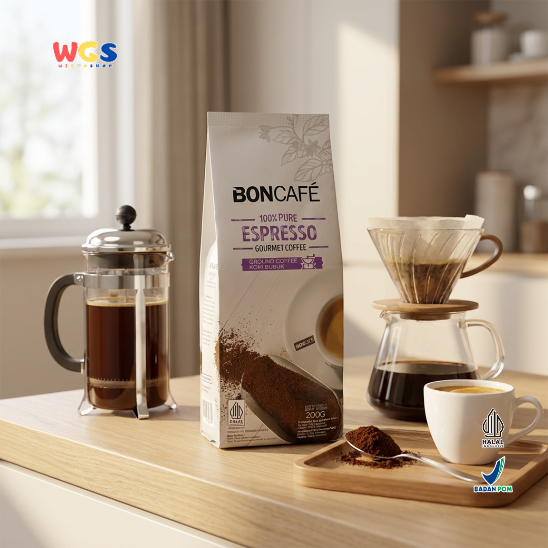 BONCAFE Espresso 100% Pure Gourmet Arabica Ground Coffee 200g - Ground Coffee