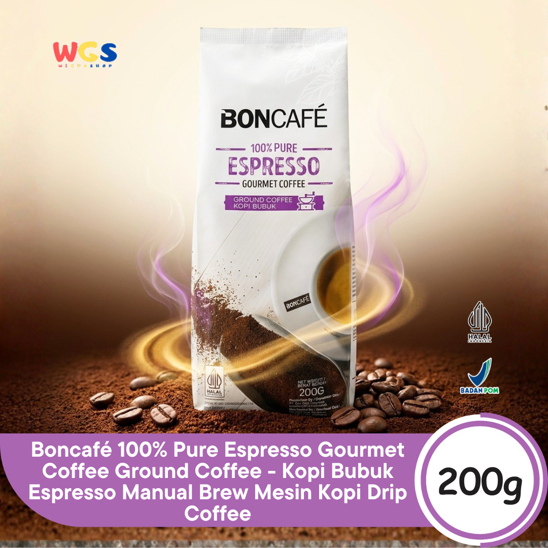 BONCAFE Espresso 100% Pure Gourmet Arabica Ground Coffee 200g - Ground Coffee