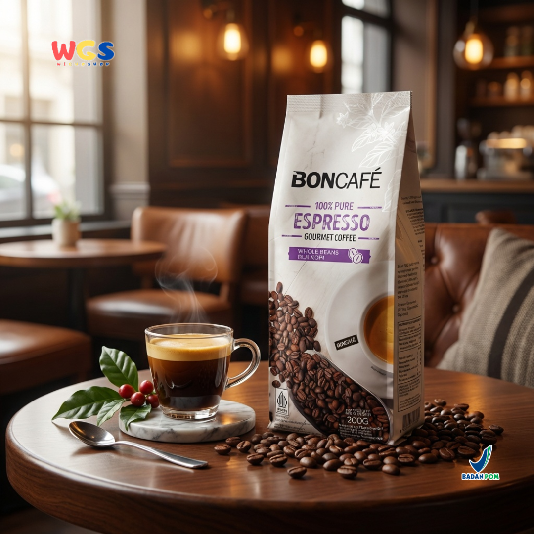 BONCAFE Espresso 100% Pure Gourmet Arabica Whole Beans Coffee 200g - Coffee Beans