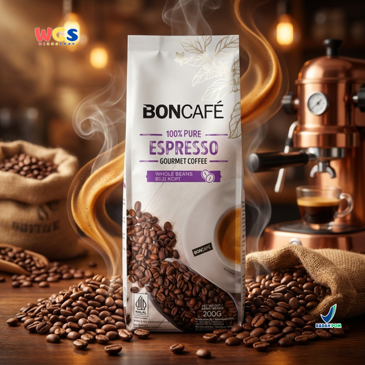 Boncafe Biji Kopi Arabika Espresso 200g - Whole Bean Gourmet Coffee Mesin Espresso V60 French Press Kopi Susu
