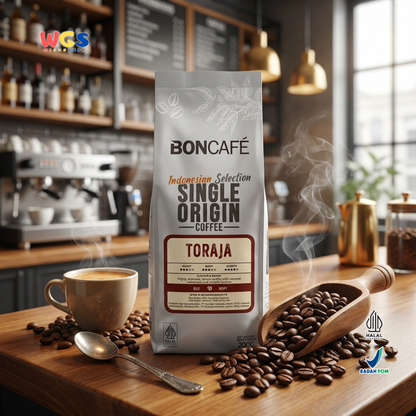 Boncafé Biji Kopi Arabika Toraja 200g - Whole Bean Single Origin Indonesia Espresso V60 French Press Manual Brew